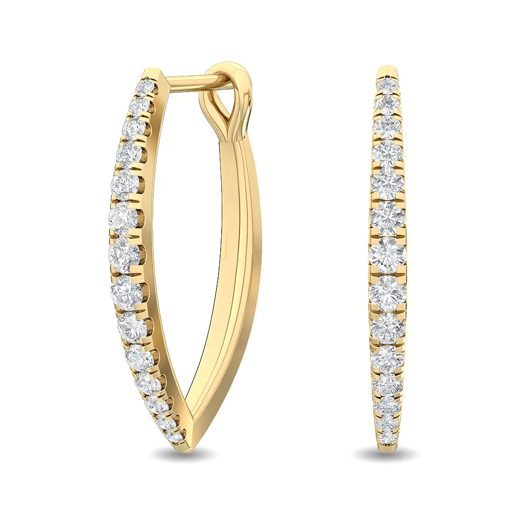 0.76ctw Lab-Grown Diamond Pointed Hoop Earrings in 14kt Gold