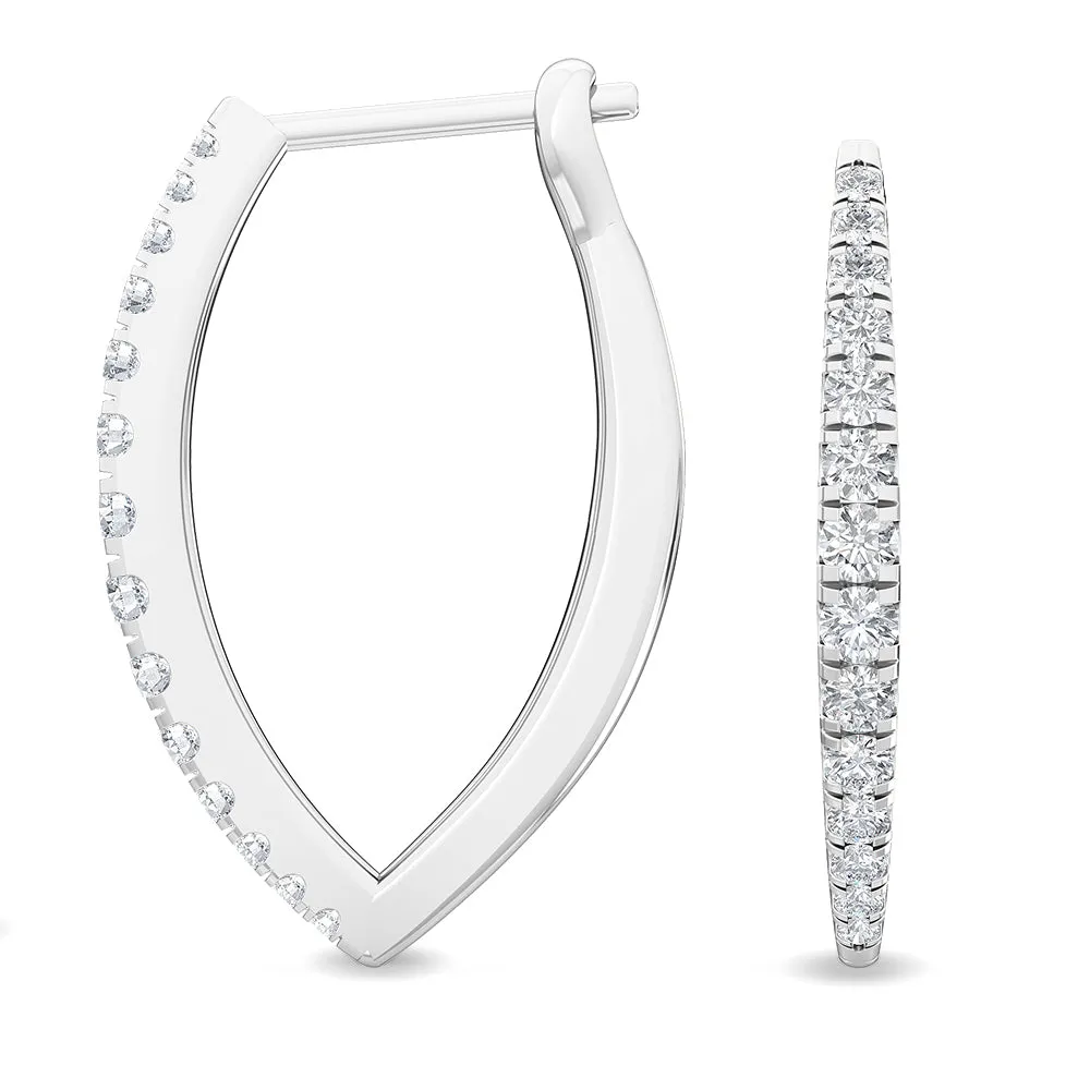 0.76ctw Lab-Grown Diamond Pointed Hoop Earrings in 14kt Gold