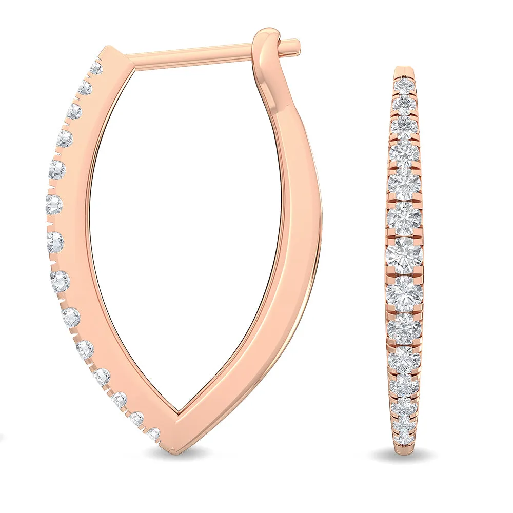 0.76ctw Lab-Grown Diamond Pointed Hoop Earrings in 14kt Gold