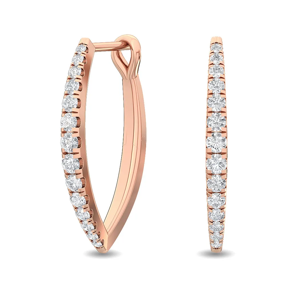 0.76ctw Lab-Grown Diamond Pointed Hoop Earrings in 14kt Gold