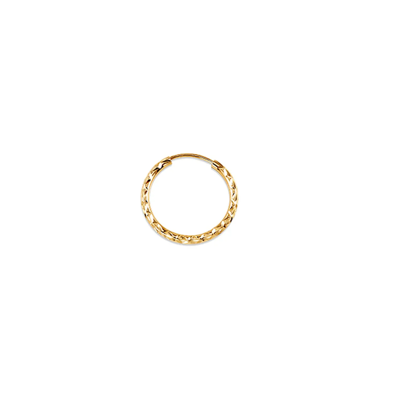 10k Gold Sparkle Cut Dazzle Hoops - 7 Sizes