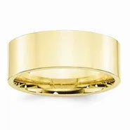 10k Yellow Gold 8mm Standard Flat Comfort Fit Wedding Band Ring