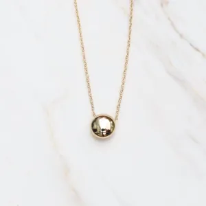 14k Gold Flat Ball Pendant