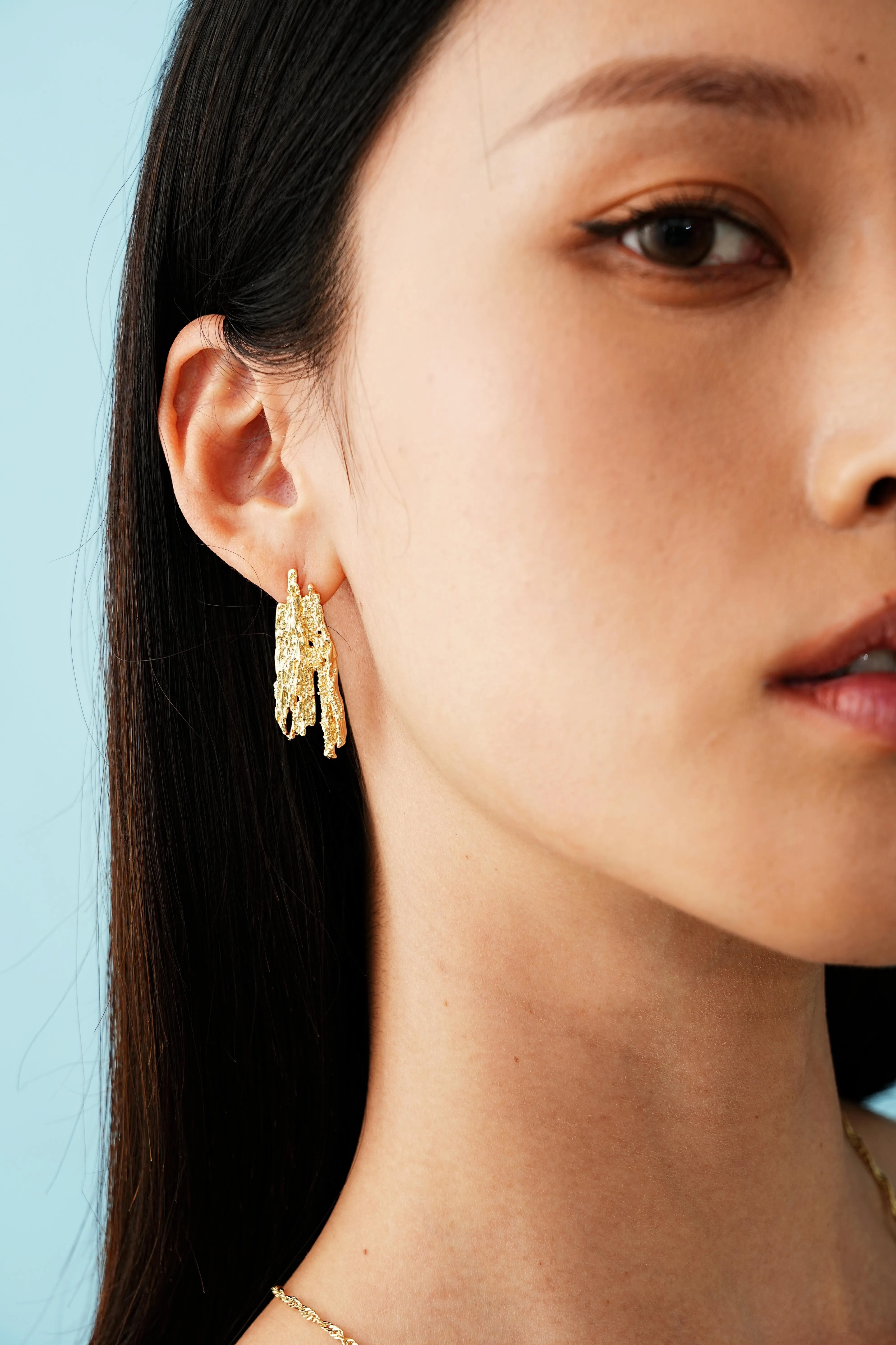 14K Lava Gold Earrings