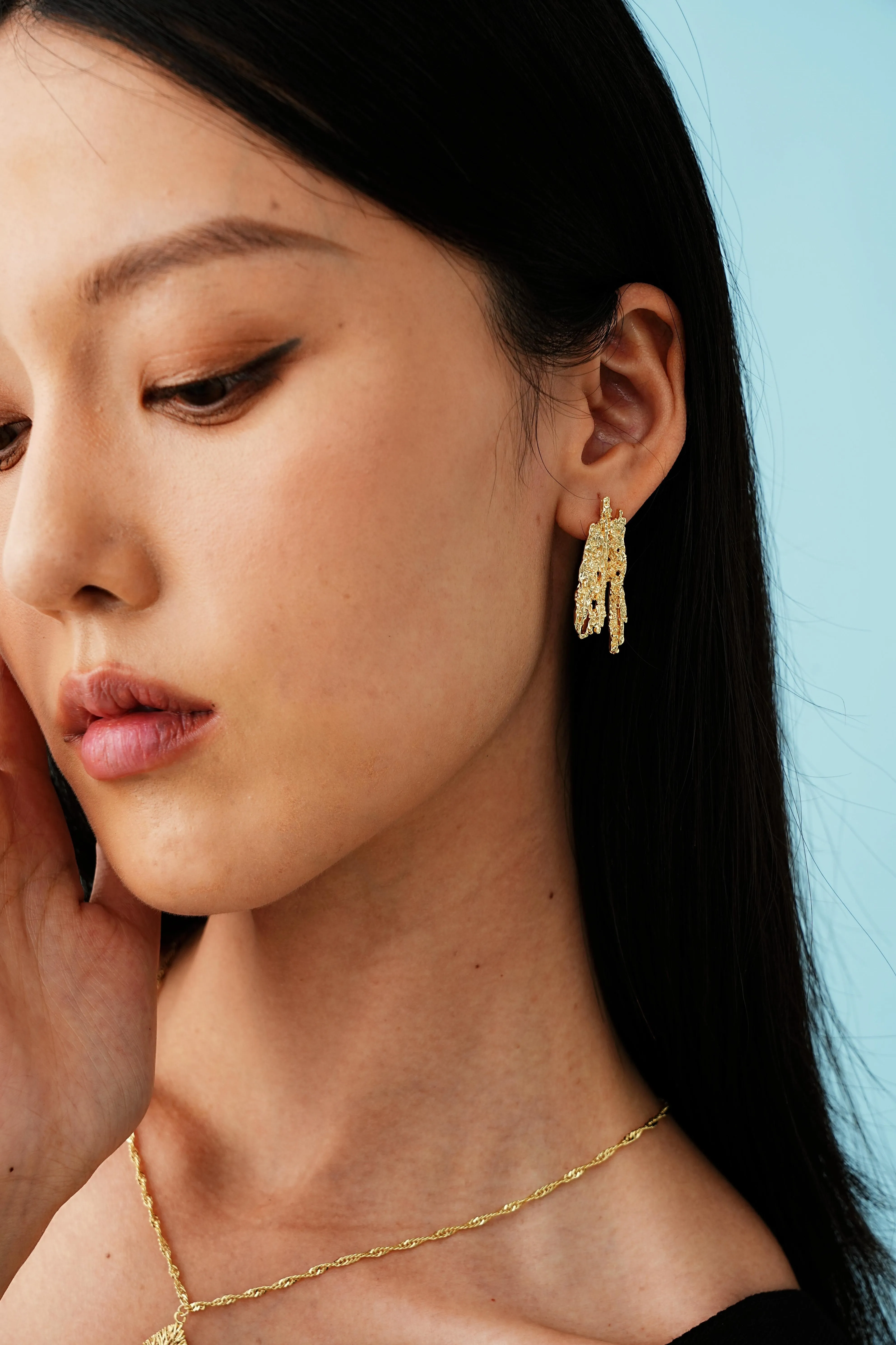 14K Lava Gold Earrings