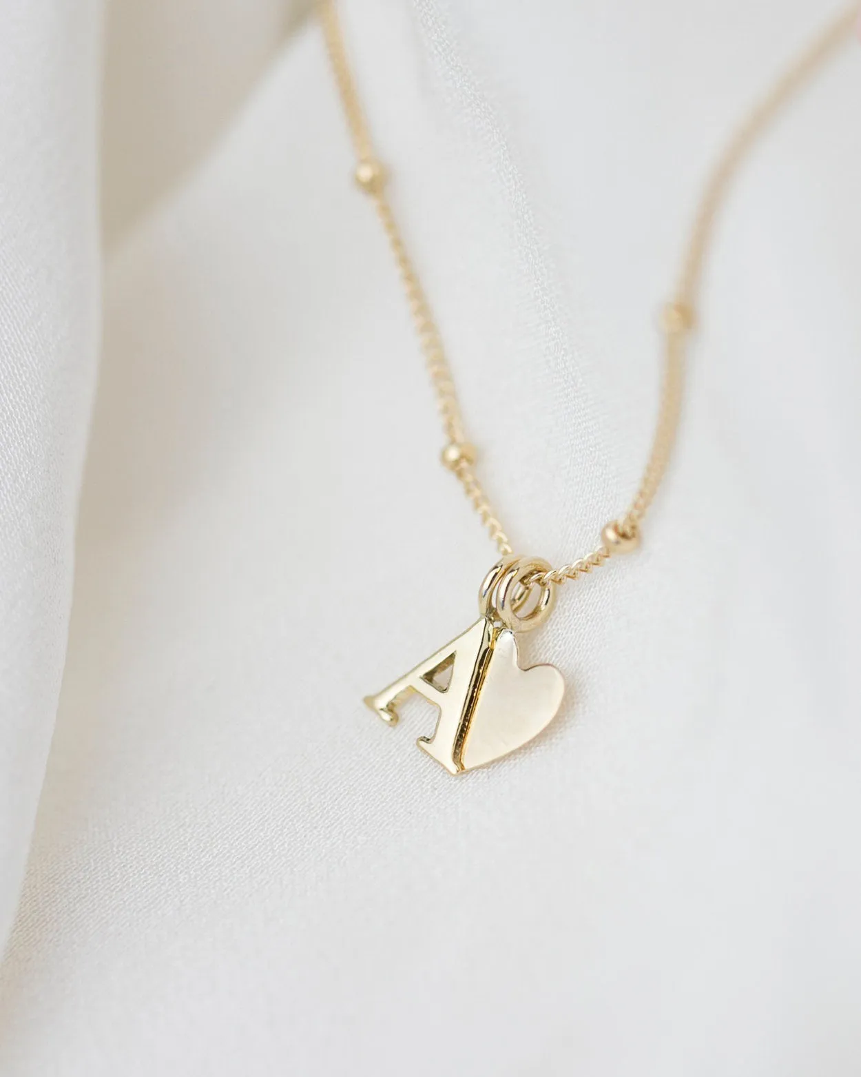 14k Satellite Letter Necklace