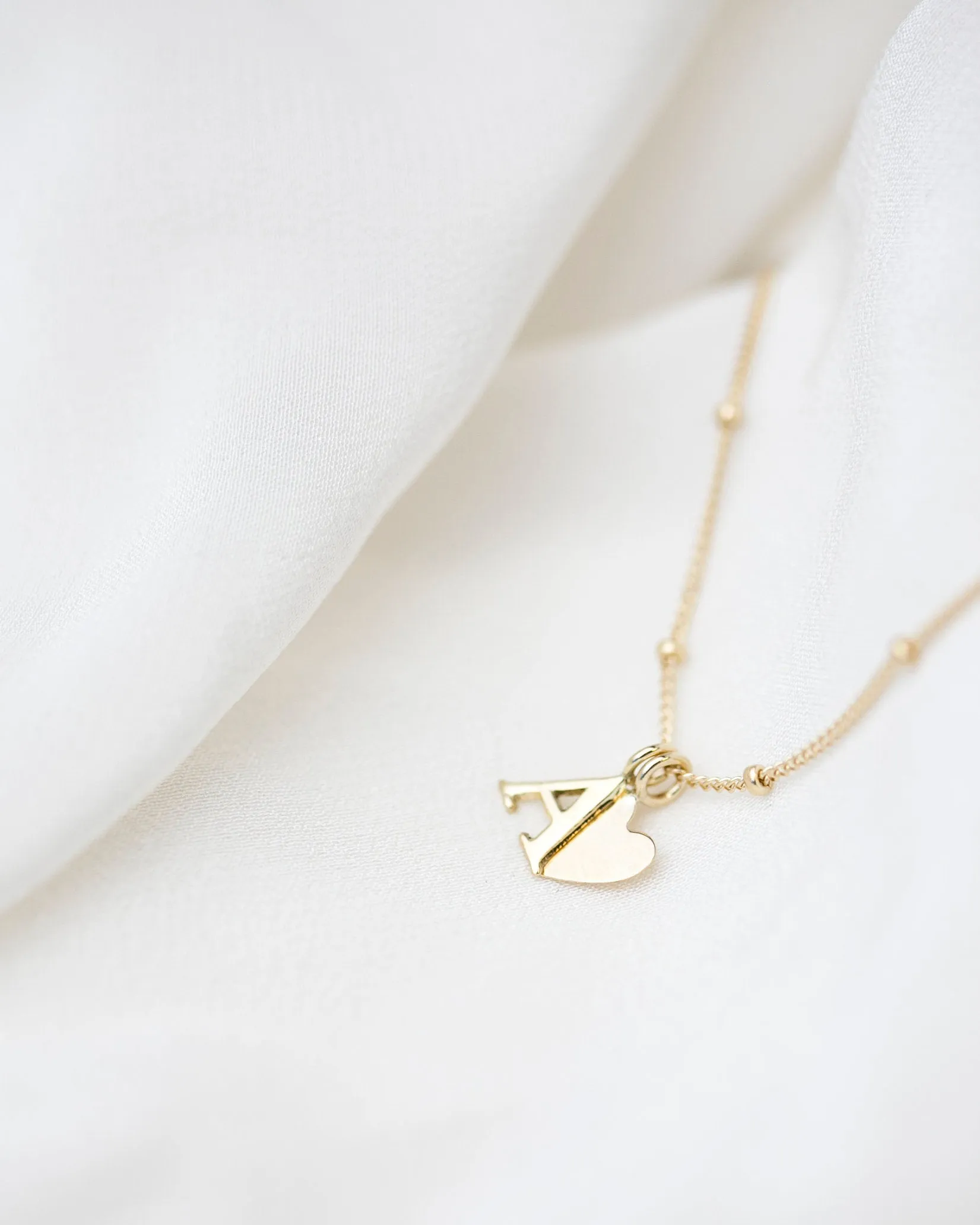 14k Satellite Letter Necklace