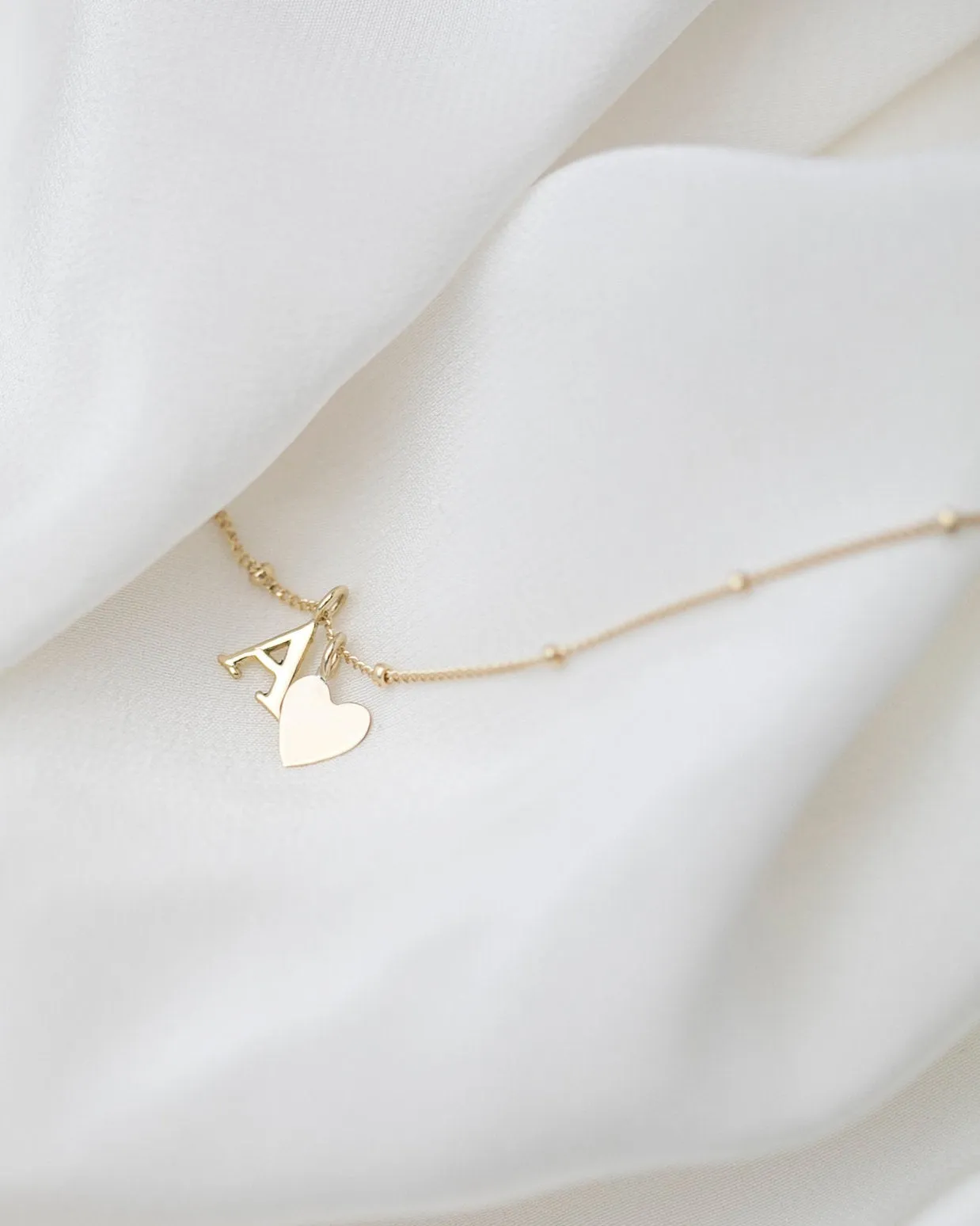 14k Satellite Letter Necklace