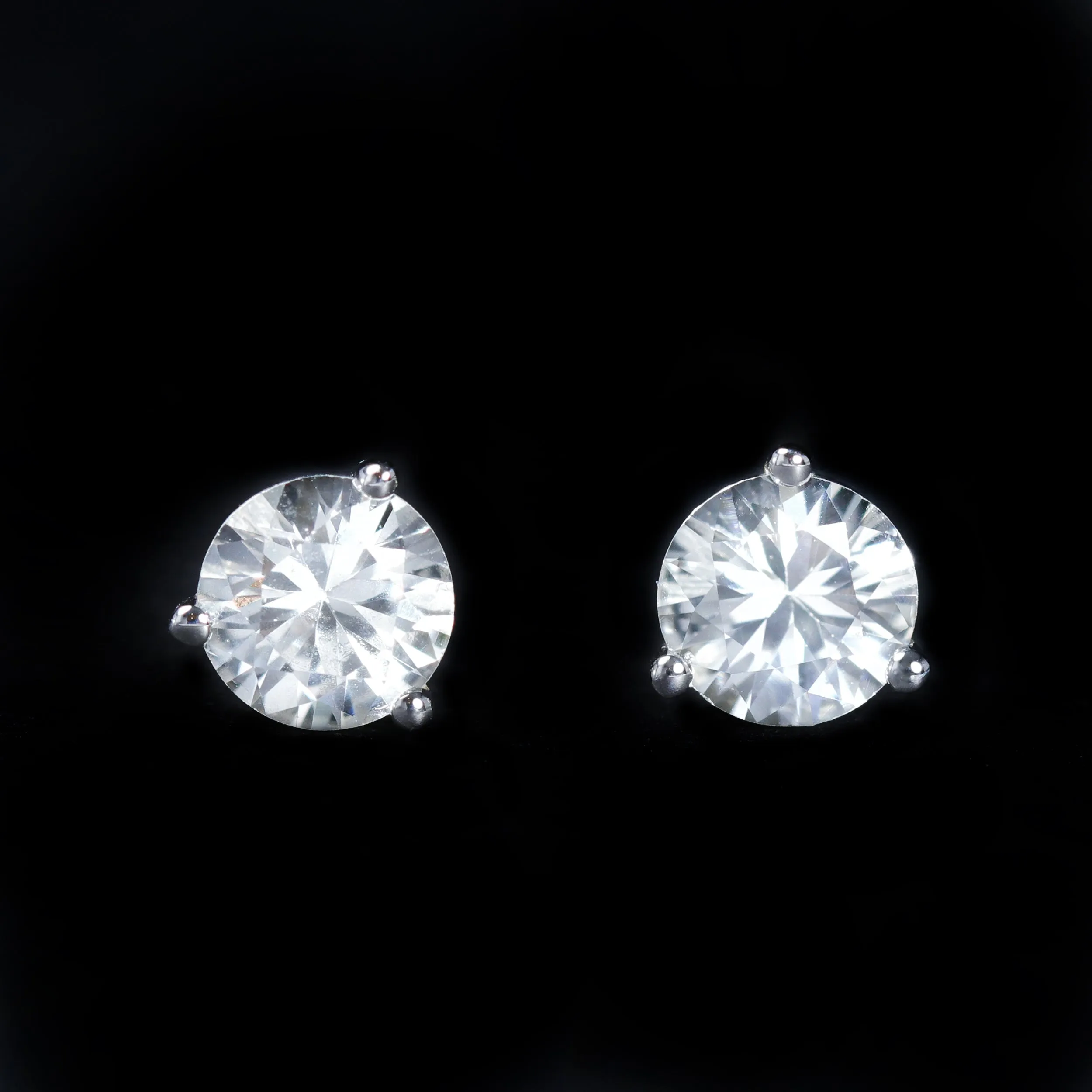 14K White Gold 1.24 CTW Sapphire Stud Earrings