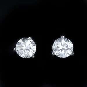 14K White Gold 1.24 CTW Sapphire Stud Earrings