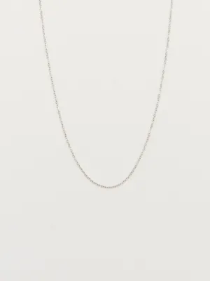 14K White Gold 18" Simple Necklace