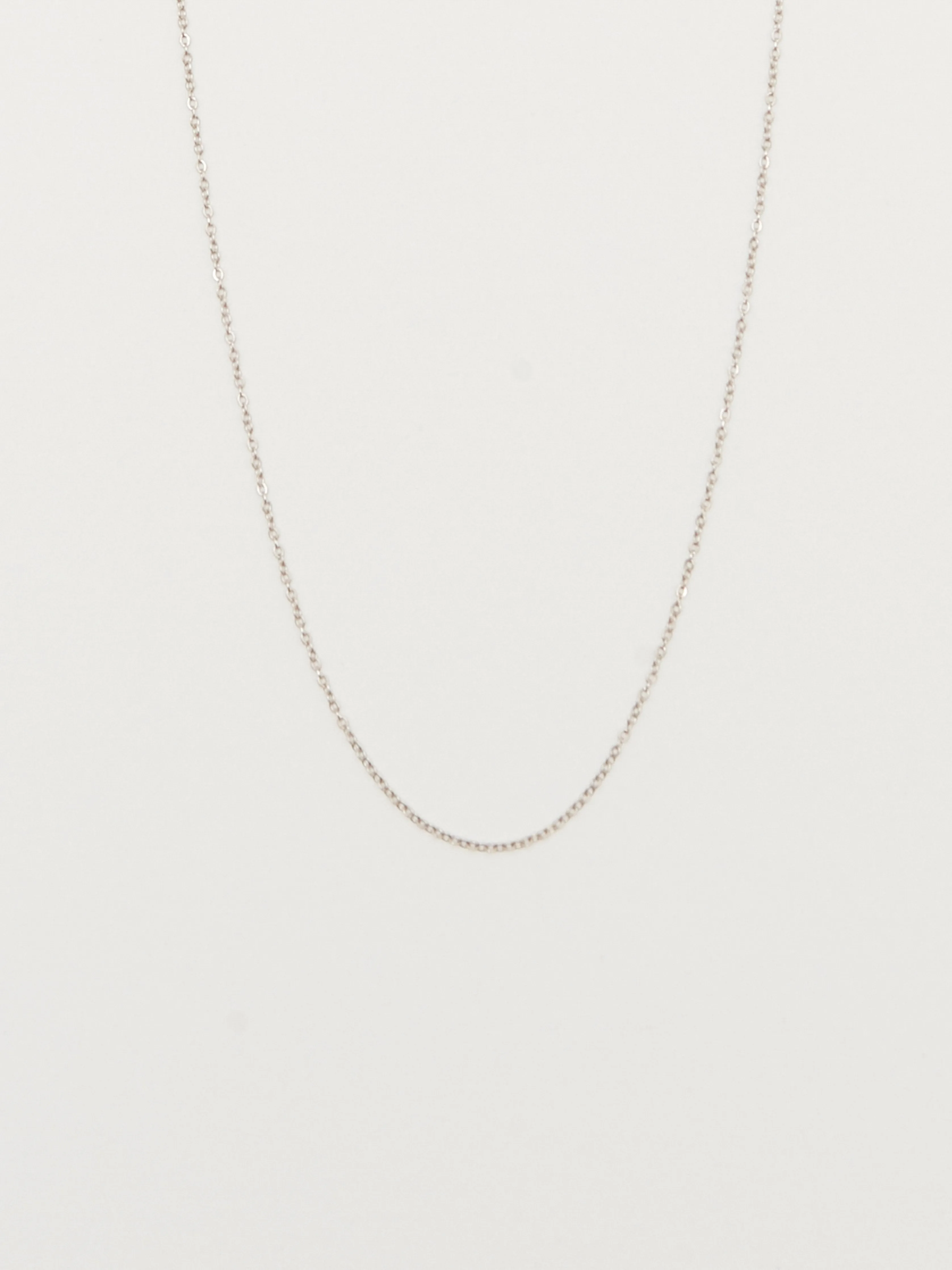 14K White Gold 18" Simple Necklace