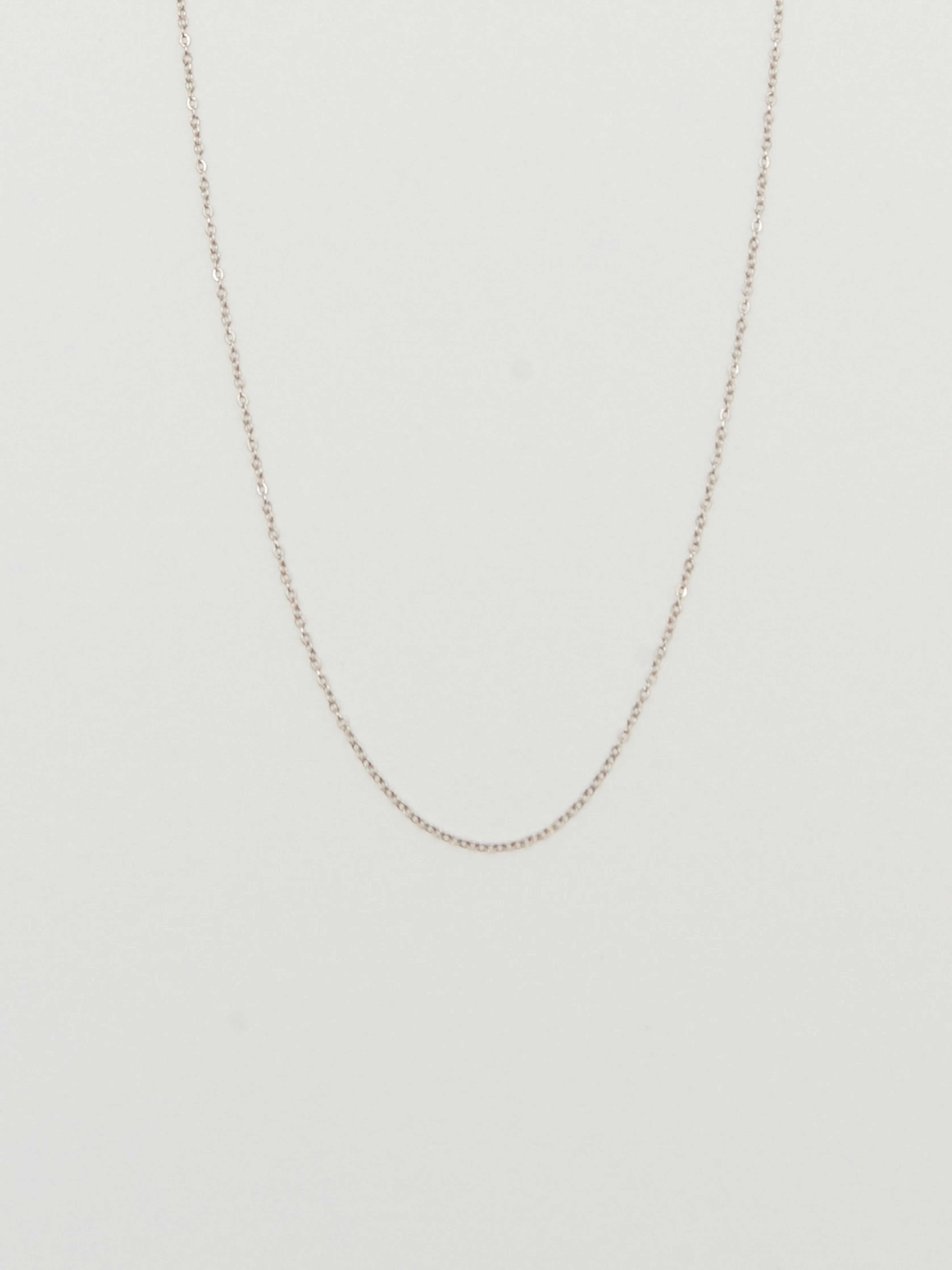 14K White Gold 18" Simple Necklace