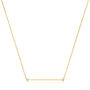 14kt Gold Solid Bar Necklace