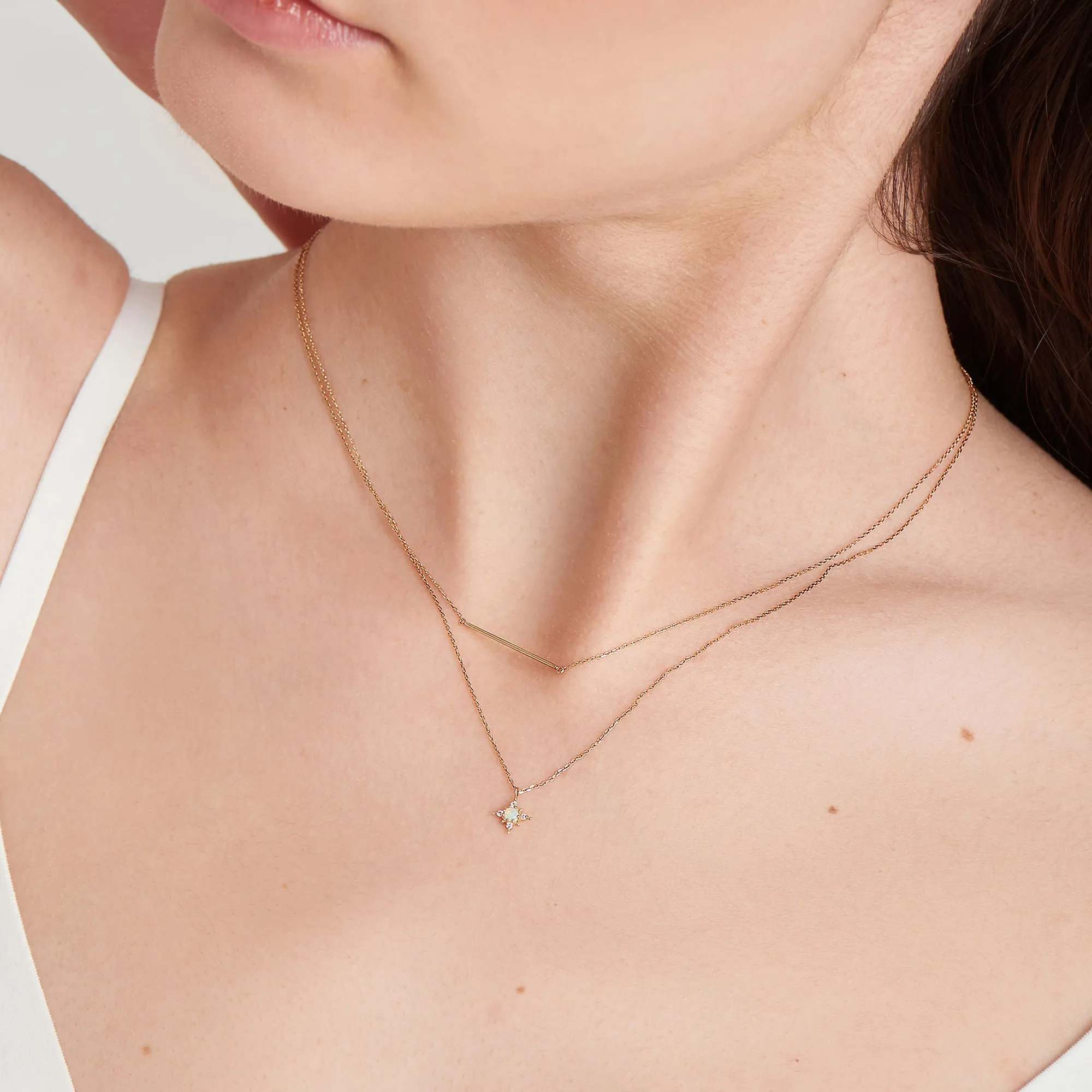 14kt Gold Solid Bar Necklace