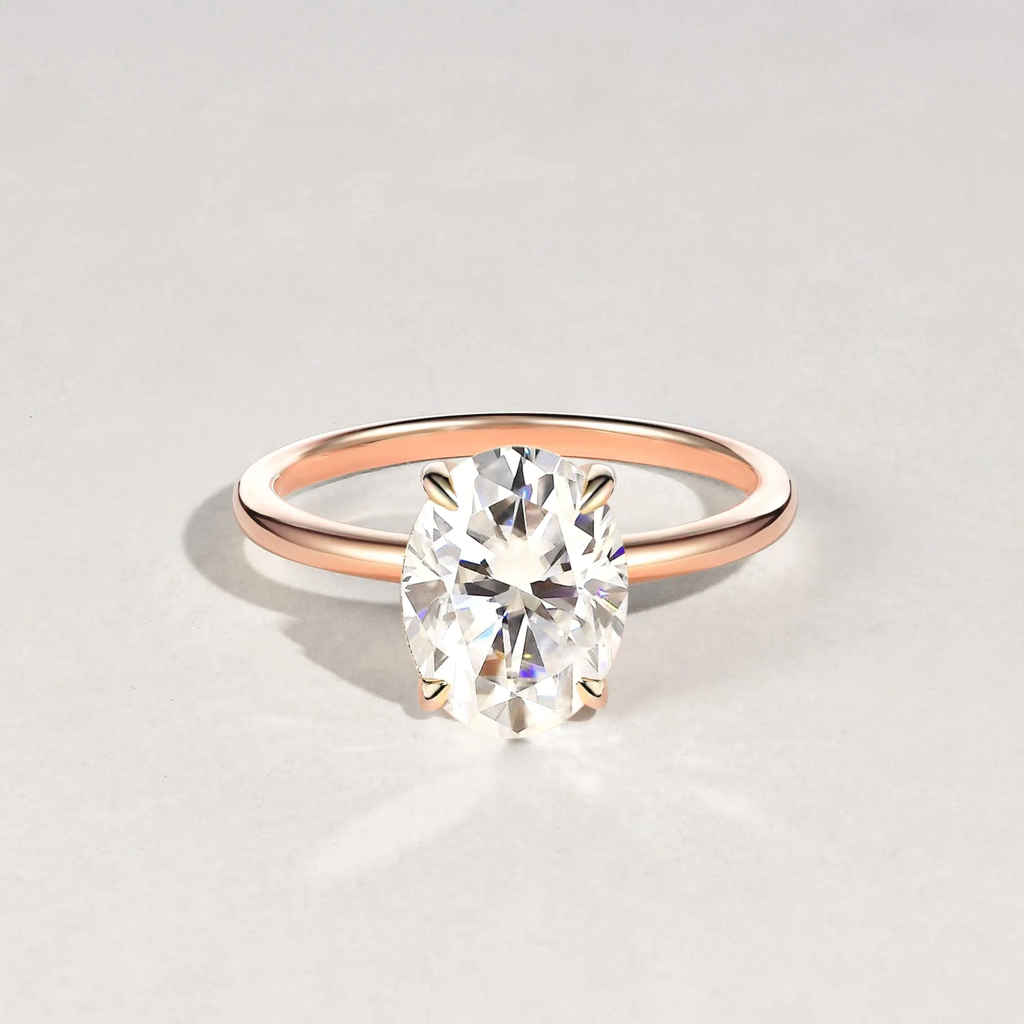 1.5ct Oval 4-Prong Moissanite Classic Solitaire Ring