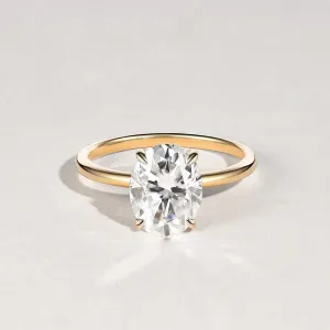 1.5ct Oval 4-Prong Moissanite Classic Solitaire Ring