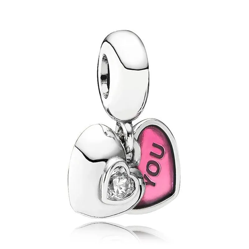 925 Sterling Silver Love heart Bead charm