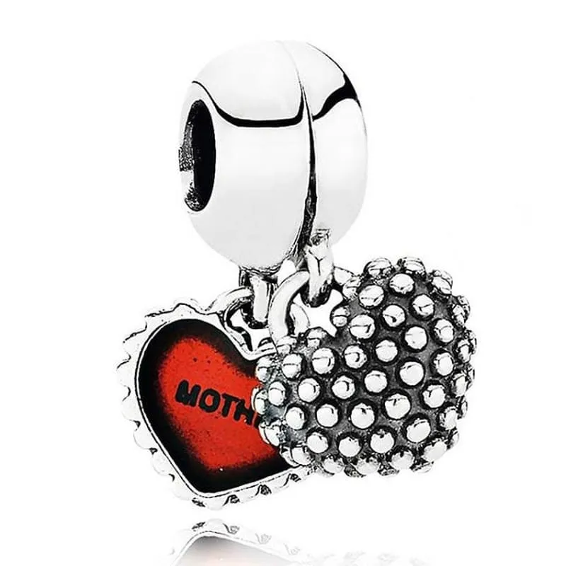 925 Sterling Silver Love heart Bead charm