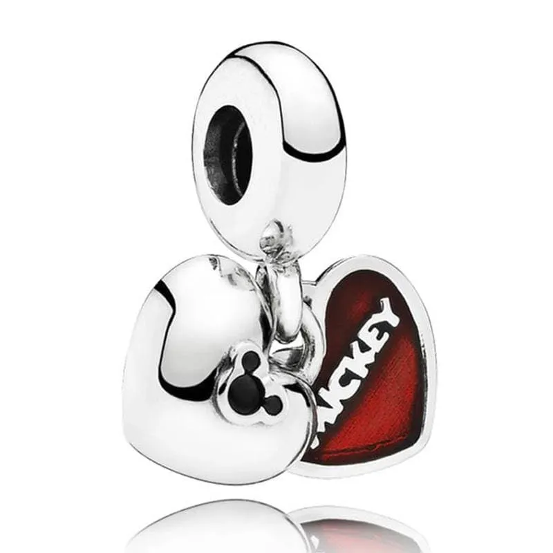 925 Sterling Silver Love heart Bead charm