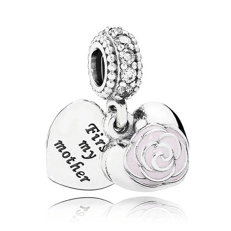 925 Sterling Silver Love heart Bead charm