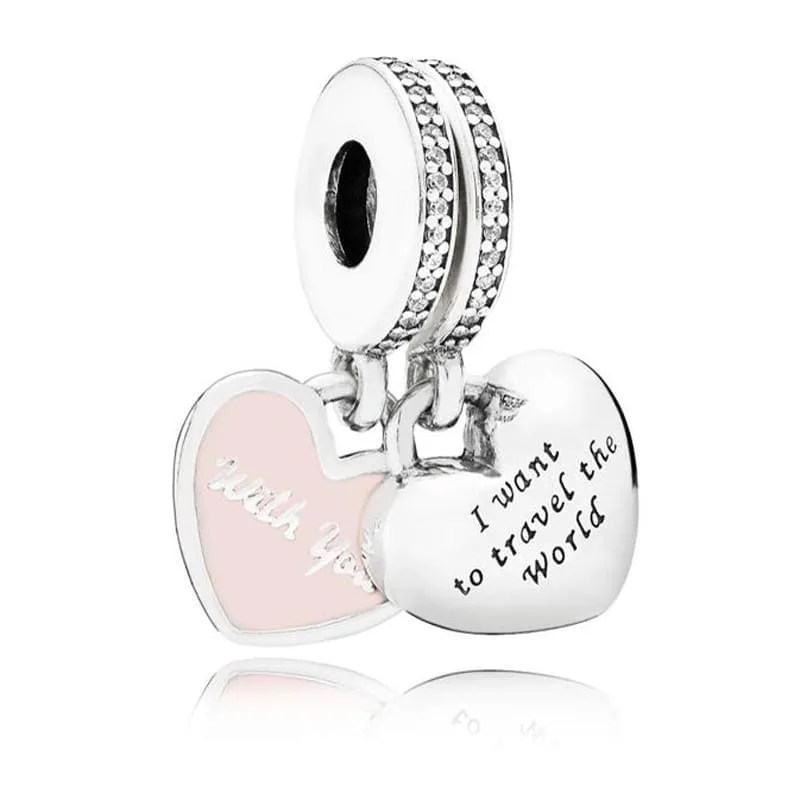 925 Sterling Silver Love heart Bead charm