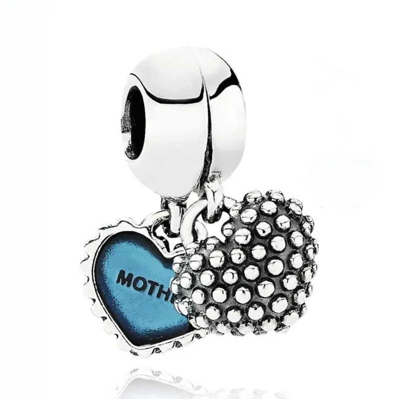 925 Sterling Silver Love heart Bead charm