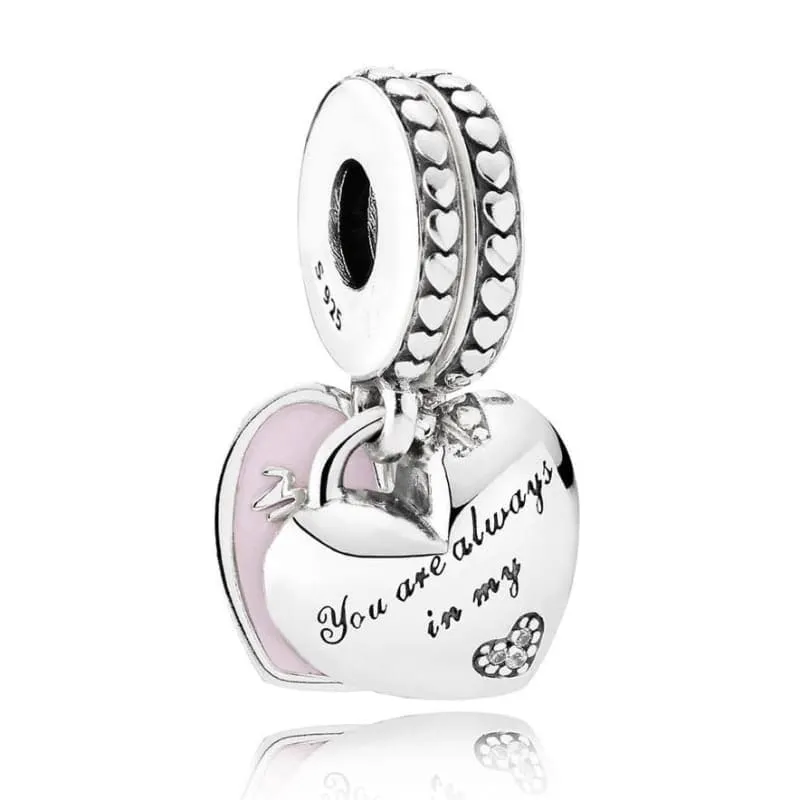 925 Sterling Silver Love heart Bead charm