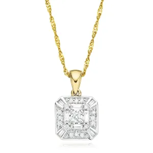 9ct Yellow Gold 0.33 Carat tw Diamond Pendant