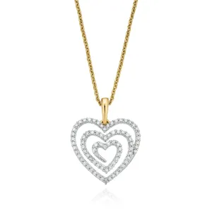 9ct Yellow Gold Round Cut 0.25 Carat tw Diamond Pendant