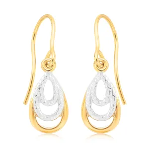 9ct Yellow Gold Tear Dop Earrings