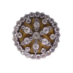 Antique Georgian Black Dot Paste Floral Brooch