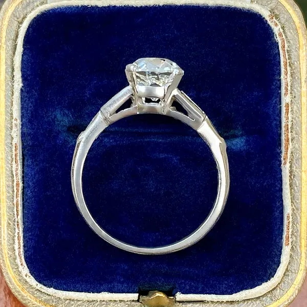 Art Deco Diamond Engagement Ring, Old Euro 1.50ct.