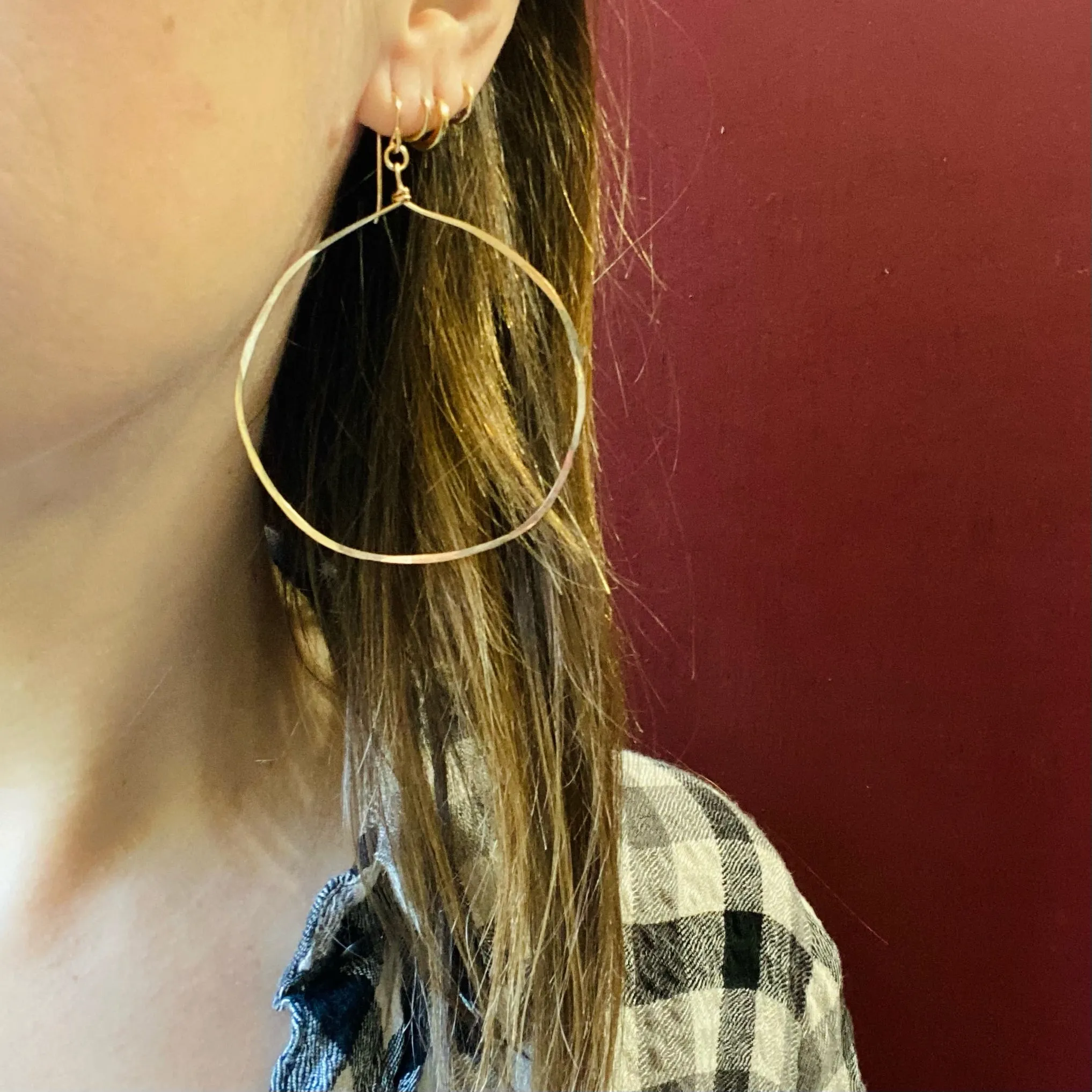 Artisan Gold Filled Hammered Hoops by Brin