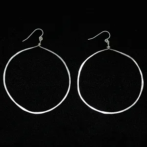 Artisan Hammered Silver Hoop Earrings by Brin