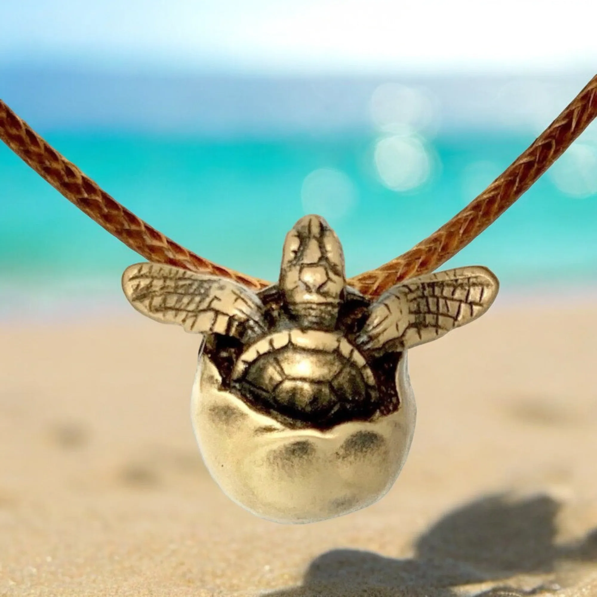 Baby Sea Turtle Necklace Antique Bronze- Hatchling Sea Turtle Necklace for Women - Turtle Pendant - Hatchling Charm -Unique Gifts for Turtle Lover