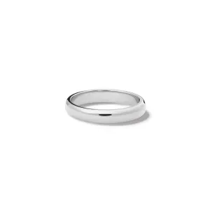 Barrel 4mm Wedding Band 18ct White Gold