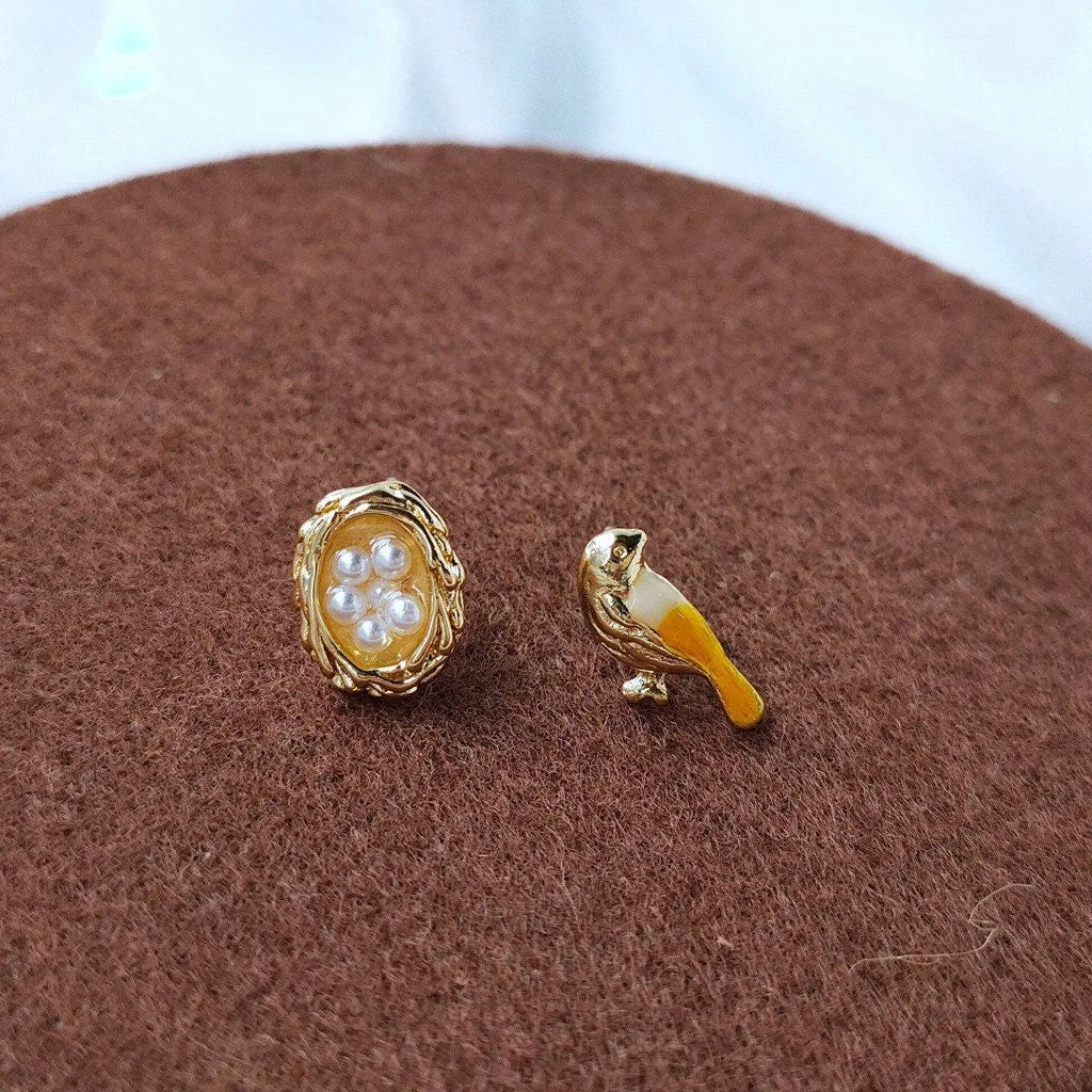 Bird Nest & Fork Knife Fried Egg Studs