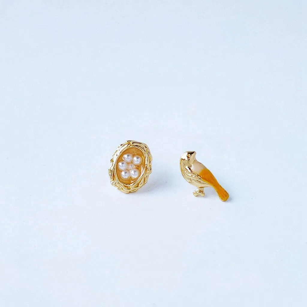 Bird Nest & Fork Knife Fried Egg Studs