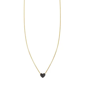 Black Diamond folded Heart Necklace