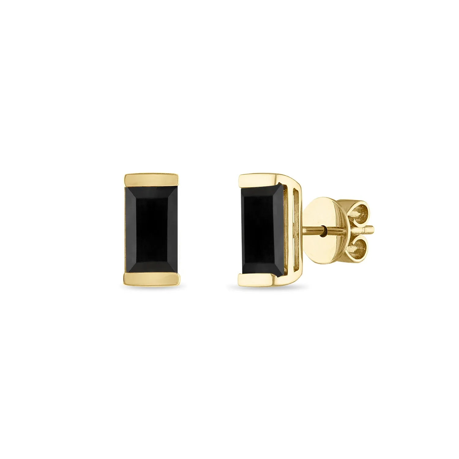 Black Onyx Bonbon Stud Earrings