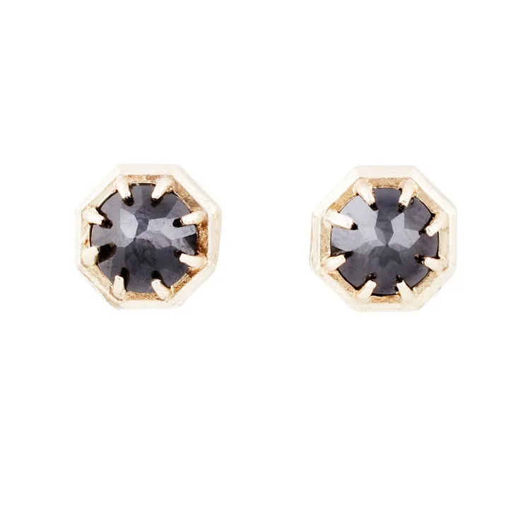 Black Spinel Gold Studs