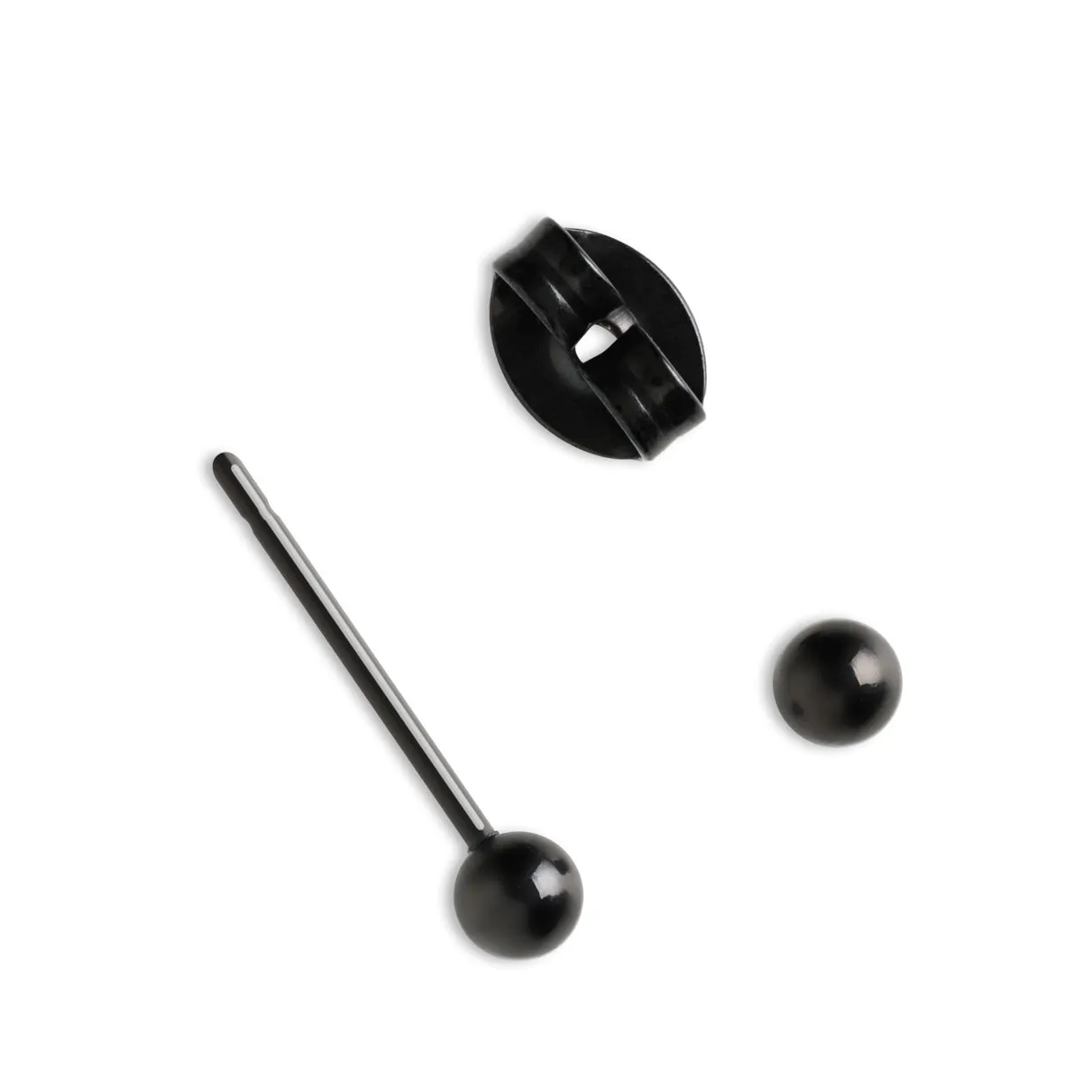 Black Titanium Ball Stud Earrings