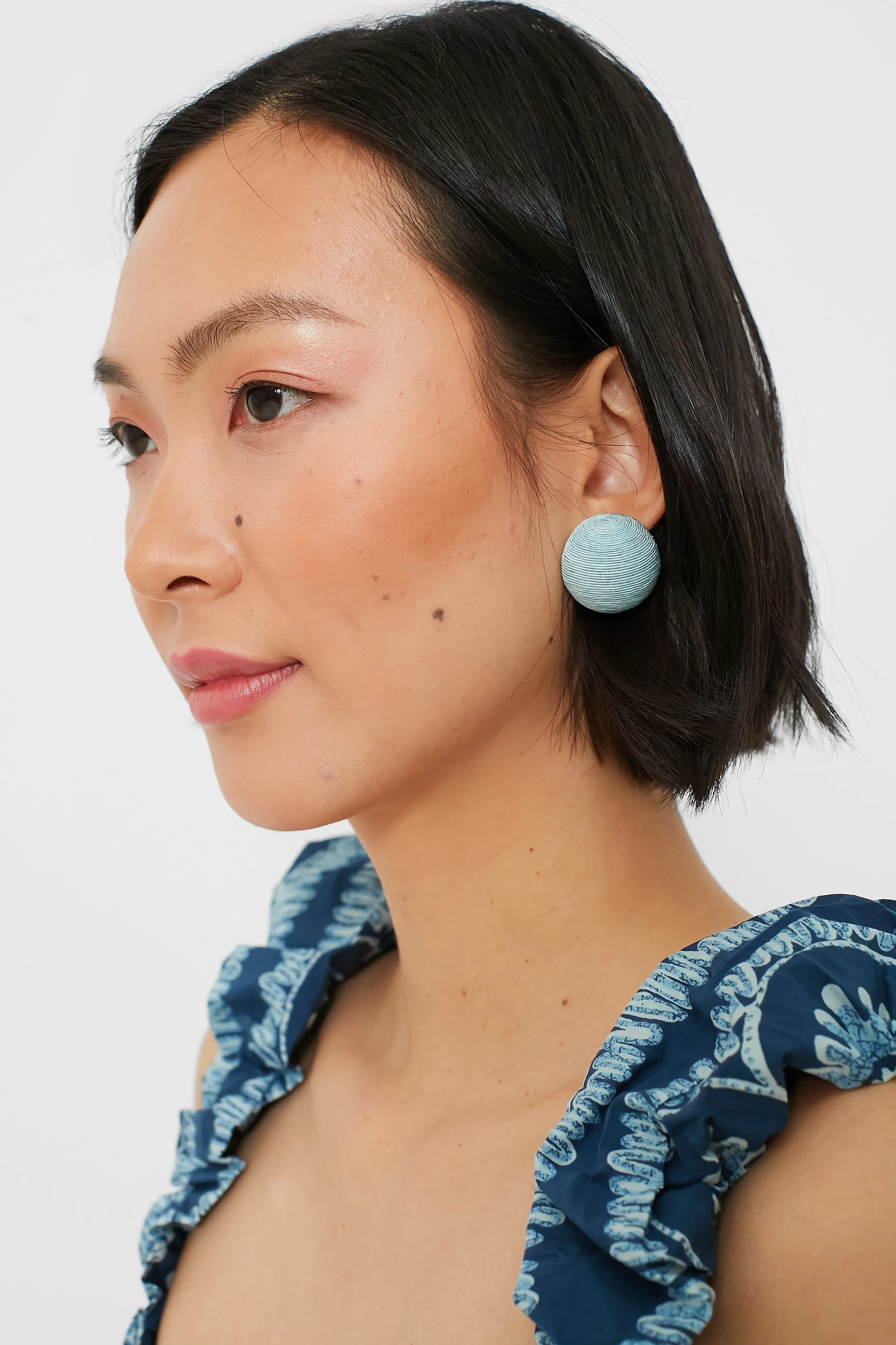 Blue Silk Casey Studs