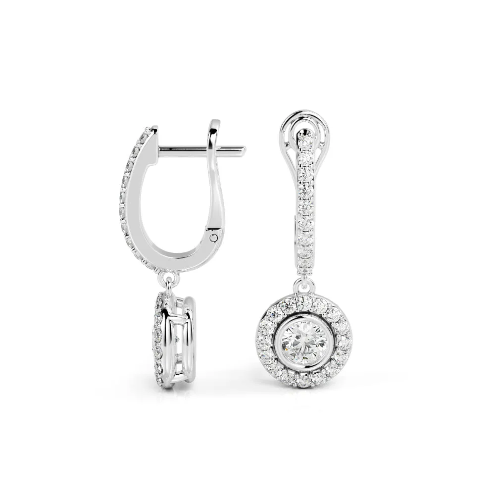 Bright Light Lever Back Earrings 1 Natural Diamonds in White Gold