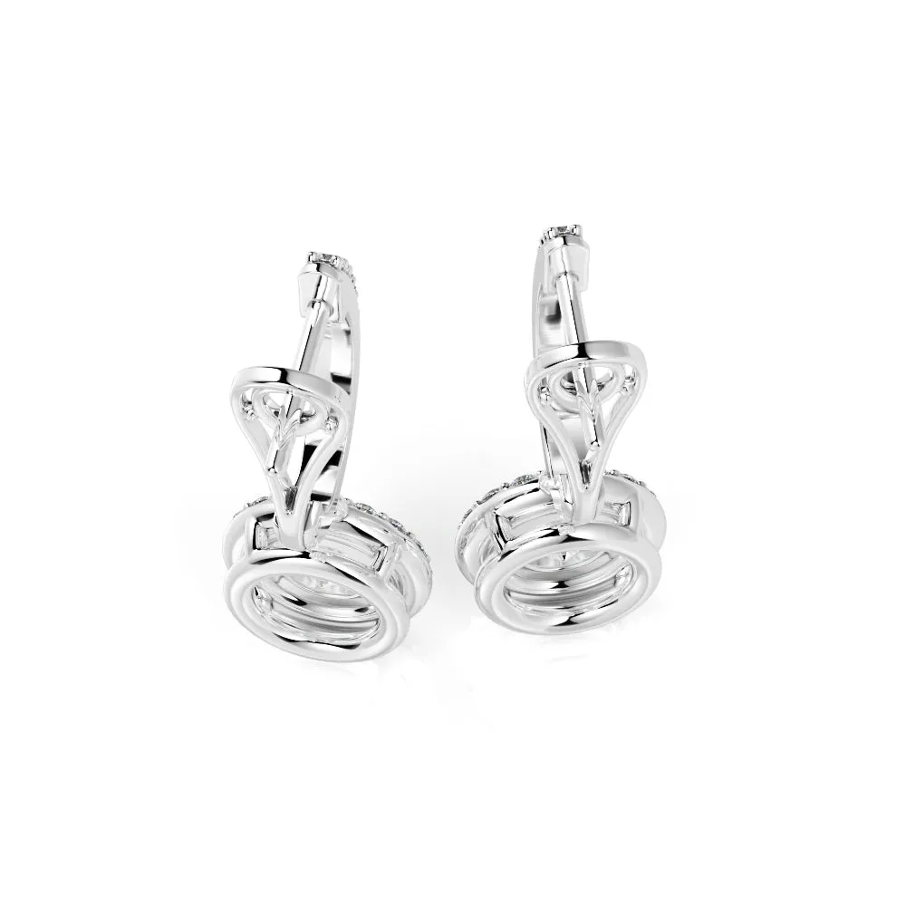 Bright Light Lever Back Earrings 1 Natural Diamonds in White Gold