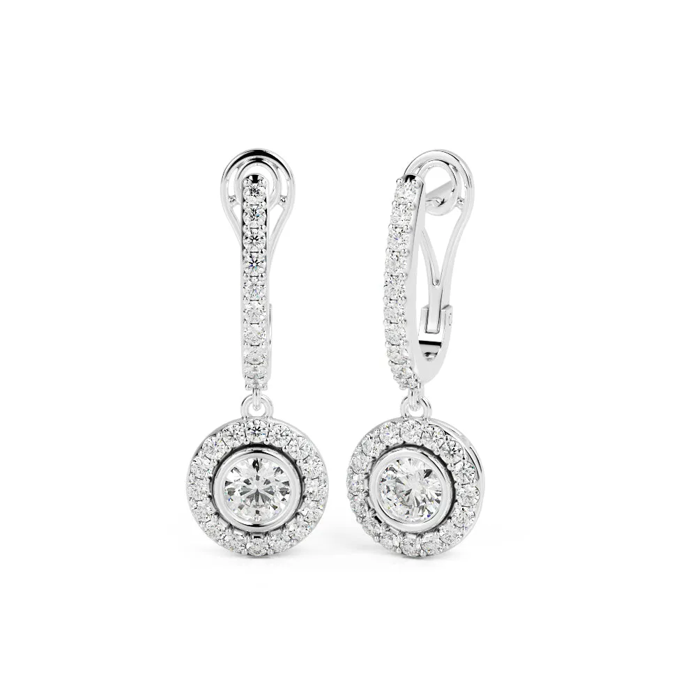 Bright Light Lever Back Earrings 1 Natural Diamonds in White Gold