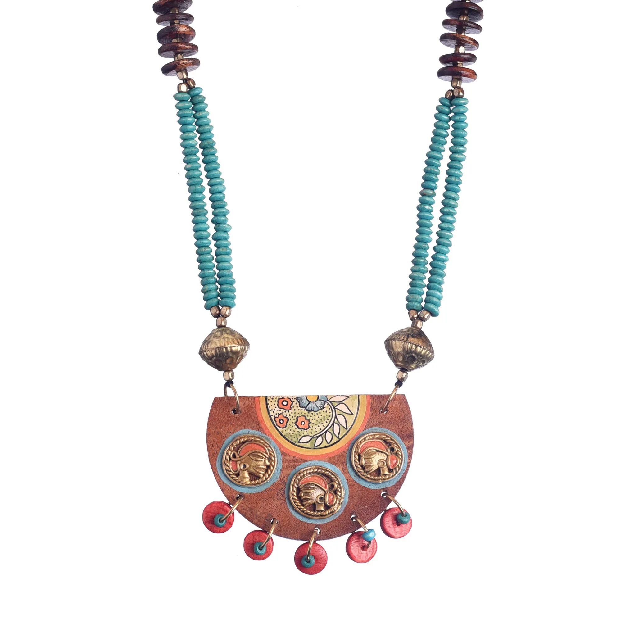 Butterflies in Backyard' Handcrafted Tribal Dokra Necklace