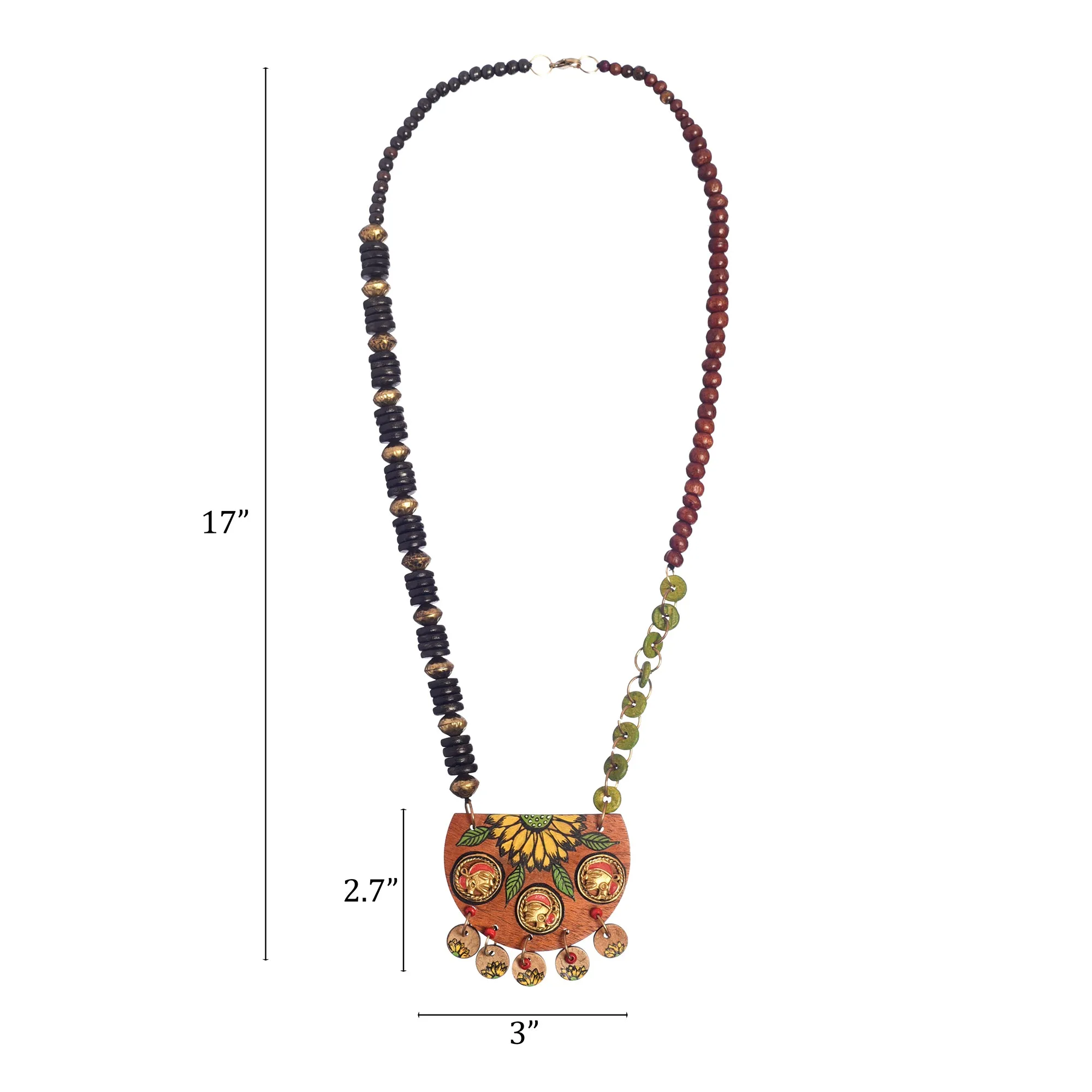 Butterflies in Greens' Handcrafted Tribal Dhokra Necklace