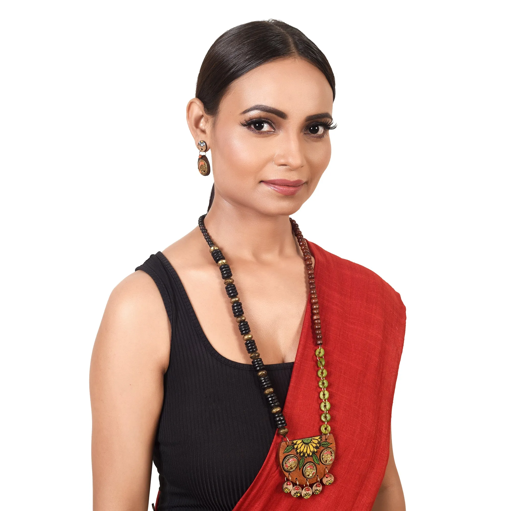 Butterflies in Greens' Handcrafted Tribal Dhokra Necklace